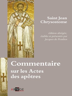 cover image of Commentaire sur les Actes des apôtres